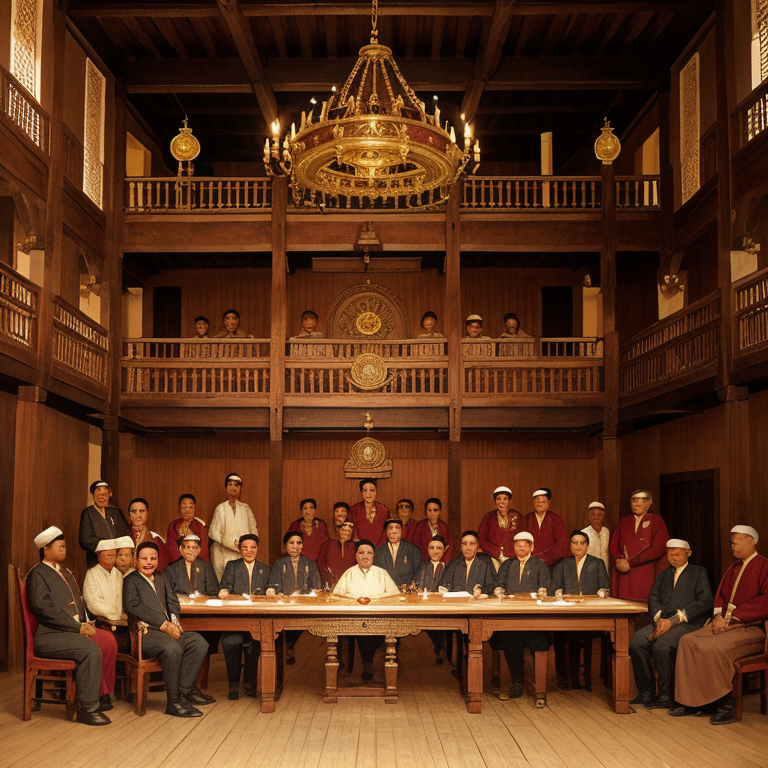 Municipal council meeting during the transition to American rule
